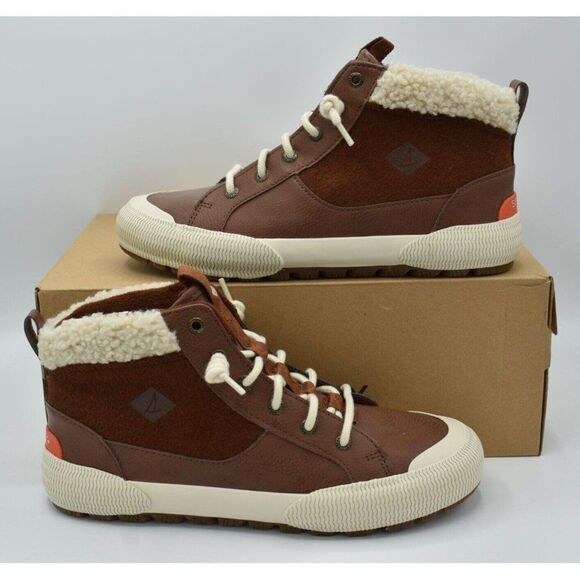 Sperry Womens Size 10 Pier Wave Wool Tan High Top Sneakers Booties Shoes - Picture 3 of 11